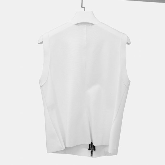 Marie Saint Pierre White Asymmetrical Neoprene Tank - Picture 2 of 9